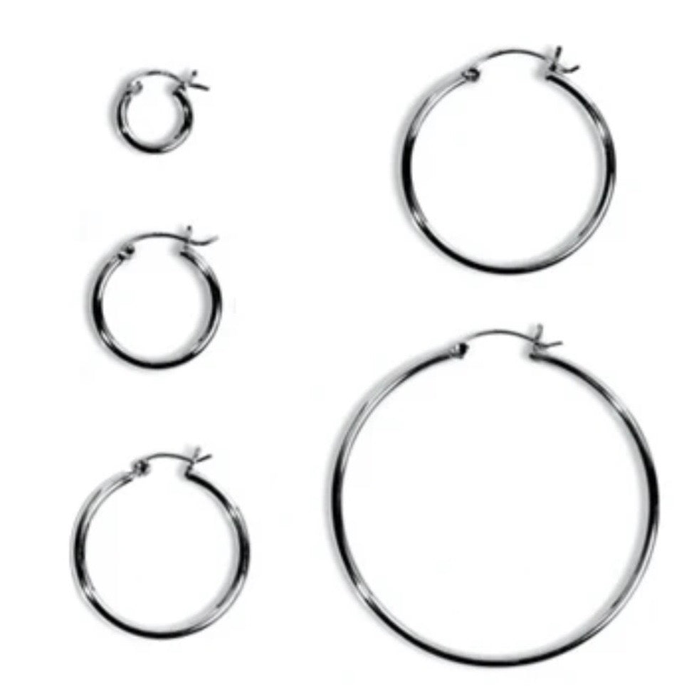 Sterling Snap Hoops