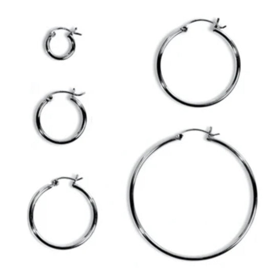 Sterling Snap Hoops