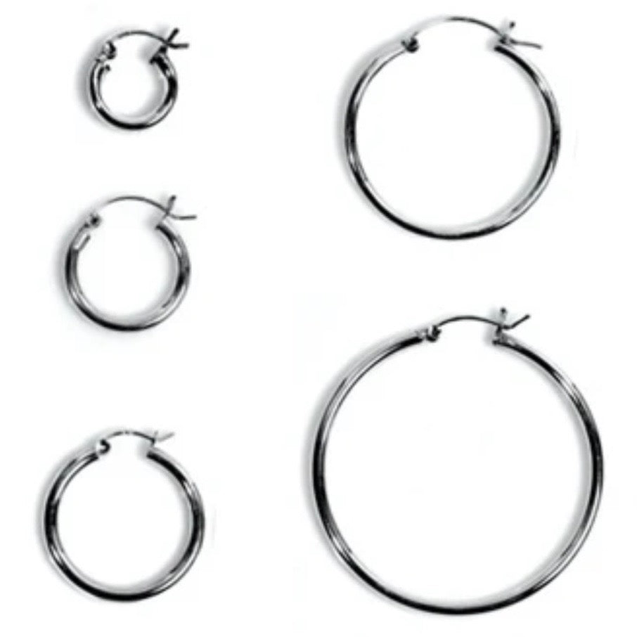Sterling Snap Hoops