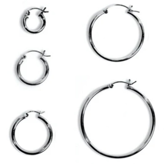 Sterling Snap Hoops