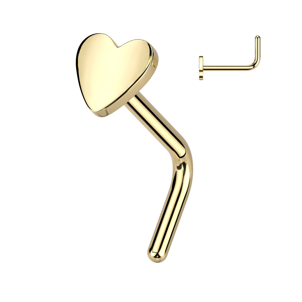 Heart Shape L Nose Stud