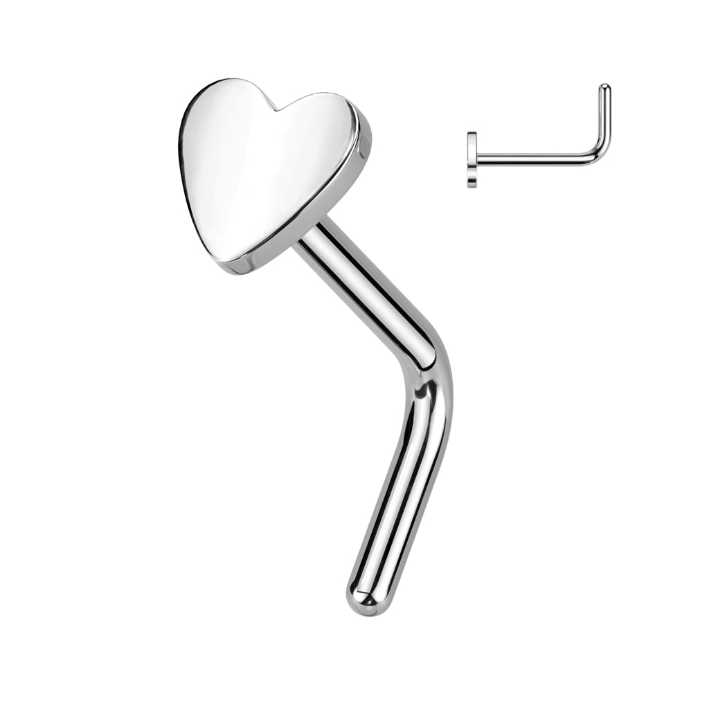 Heart Shape L Nose Stud