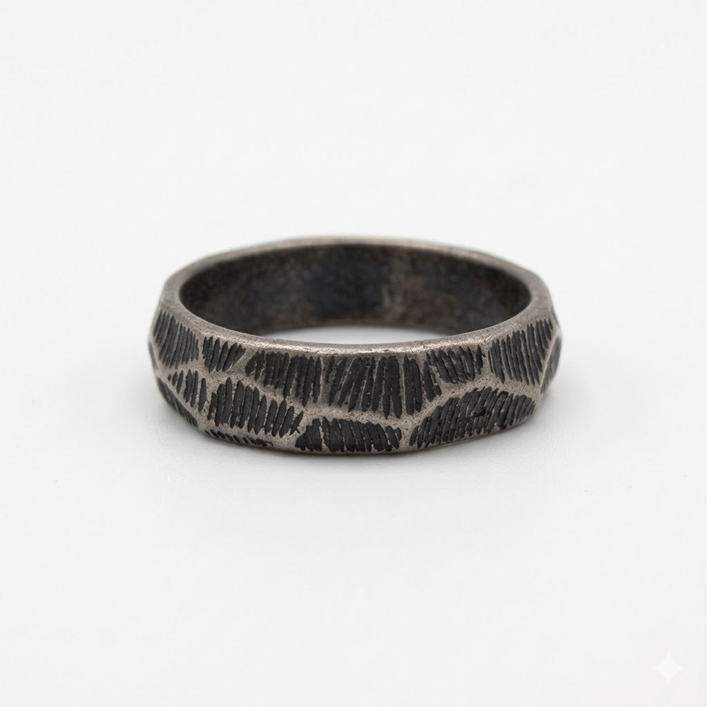 Steel Hammered Ring