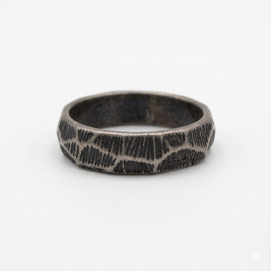 Steel Hammered Ring