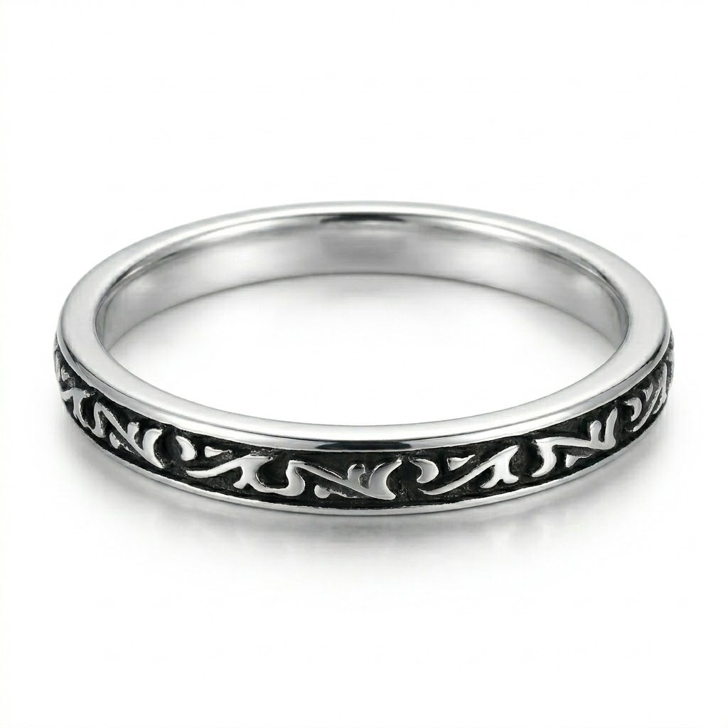 Sterling Etched Ring
