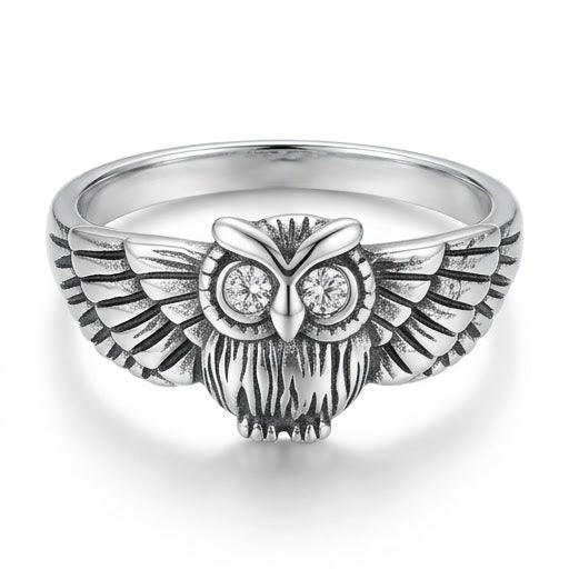 Sterling Owl Ring